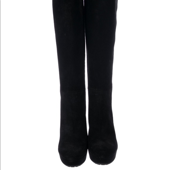 Gucci Suede Round Toe High Top Boots - Picture 1 of 16